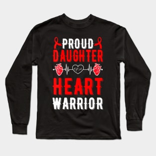 Womens Proud Daughter Of A Heart  CHD Awareness Long Sleeve T-Shirt